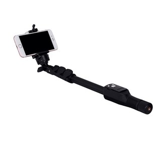 Monopod mobile phone holder with Bluetooth remote with Zoom capability