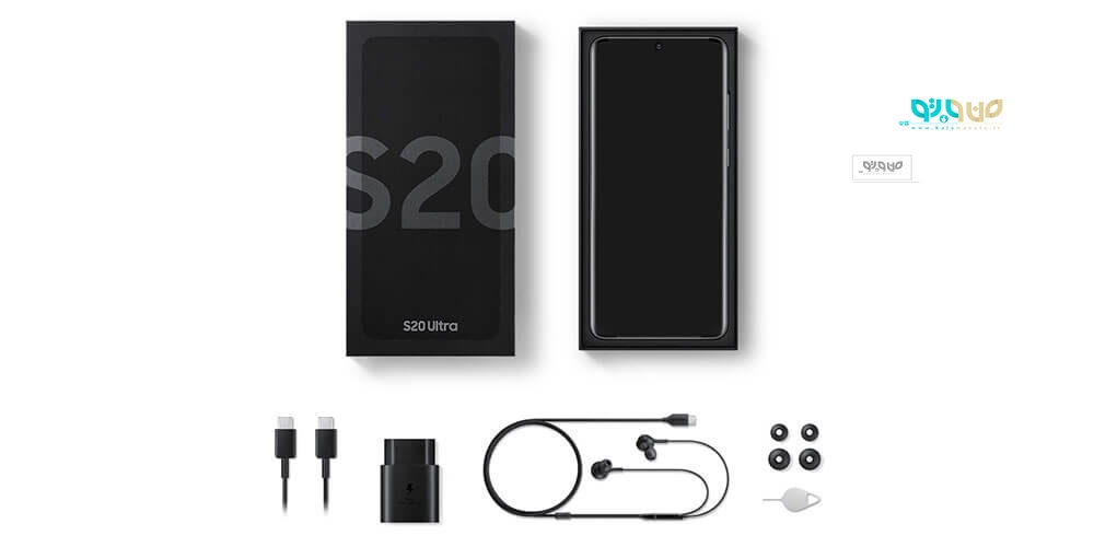 محتویات داخل جعبه گوشی موبایل سامسونگ مدل Galaxy S20 Ultra  SM-G988B/DS